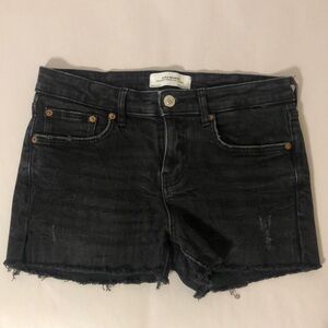 Zara Women's Black Ripped Denim Side Slit Shorts Size 6/28